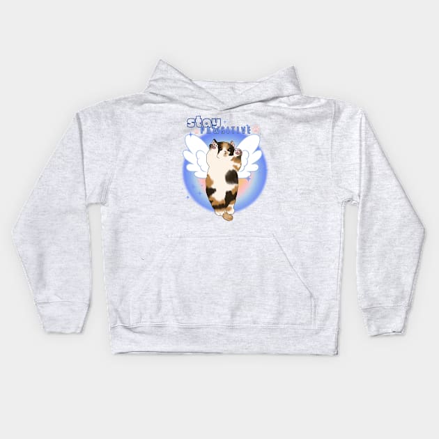 Stay Pawsitive Kids Hoodie by Cinnamon Studio